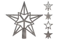 Κορυφή Δέντρου Αστέρι με Glitter 19cm σε 4 Σχέδια