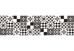 Αυτοκόλλητο Ρολό Πλακάκι Azulejos Μαύρο/Λευκο