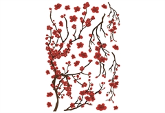Αυτοκόλλητο Κλαδιά με Κόκκινα Άνθη