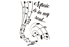 Αυτοκόλλητο με Φράση '' Music In My Soul''