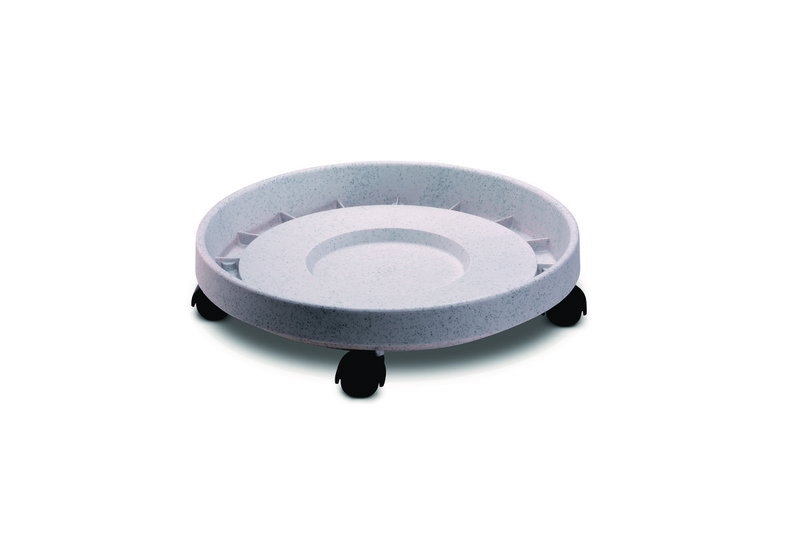 Πιάτο Γλάστρας Φ.21cm Γρανίτης με Ρόδες