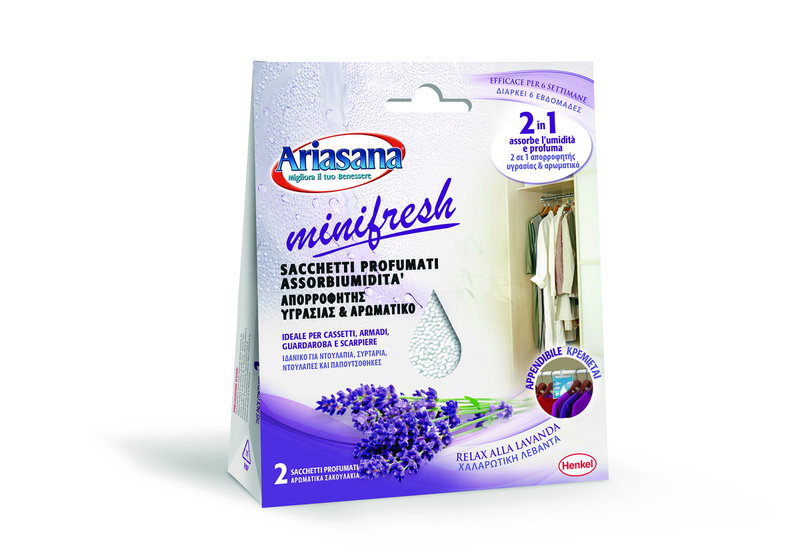 Συλλέκτης Υγρασίας Ariasana Minifresh με Άρωμα Lavender Relax 2x50gr
