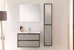 Έπιπλο Μπάνιου με Καθρέπτη & Στήλη Falegnameria Adriatica Elba 80cm Δρυς