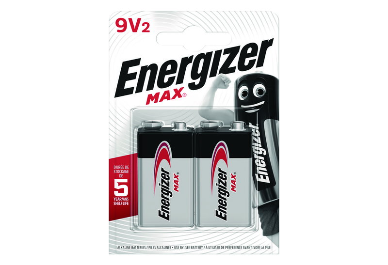 Μπαταρία Energizer Αλκαλική Max 9V, 2 Τεμαχίων