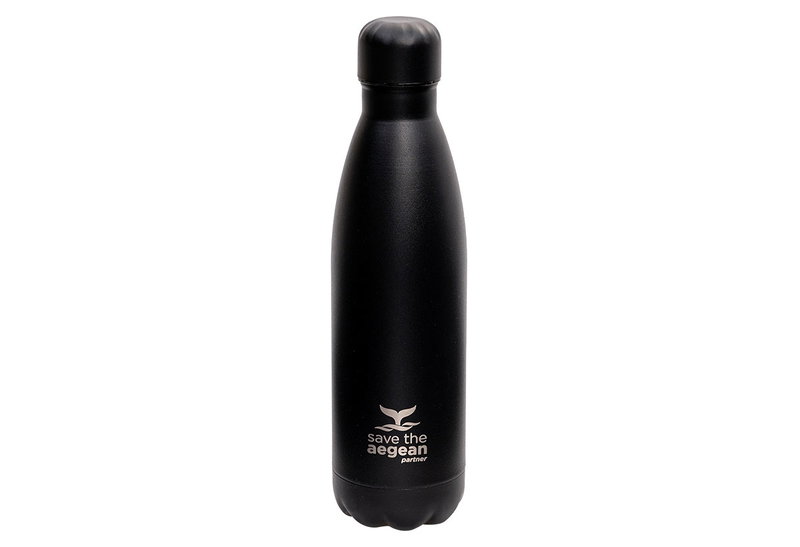 Μπουκάλι Θερμός Estia Home Art Save the Aegean 500ml Black Matte