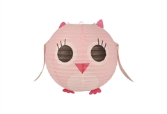 Φωτιστικό Χάρτινο Ostaria Owl Φ.35cm Ροζ