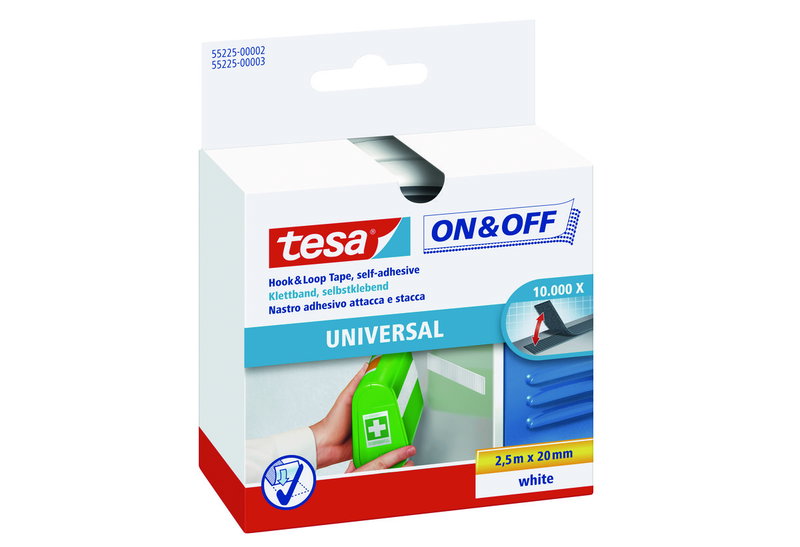 Αυτοκόλλητη Ταινία Tesa On&Off Universal Γενικής Χρήσεως 2.5Mx20mm Λευκή