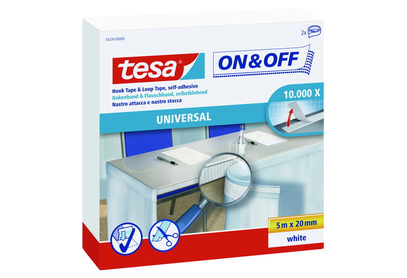 Αυτοκόλλητη Ταινία Tesa On&Off Universal 5Mx20mm Λευκή