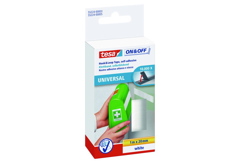 Αυτοκόλλητη Ταινία Tesa On&Off Universal Γενικής Χρήσεως 1Mx20mm Λευκή