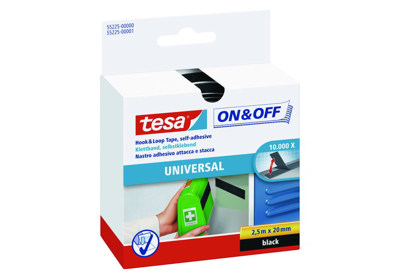 Αυτοκόλλητη Ταινία Tesa On&Off Universal Γενικής Χρήσεως 2.5Mx20mm Μαύρη