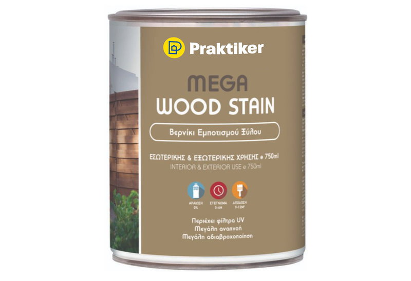 Βερνίκι Ξύλου Praktiker Mega Wood Stain Άχρωμο 750ml