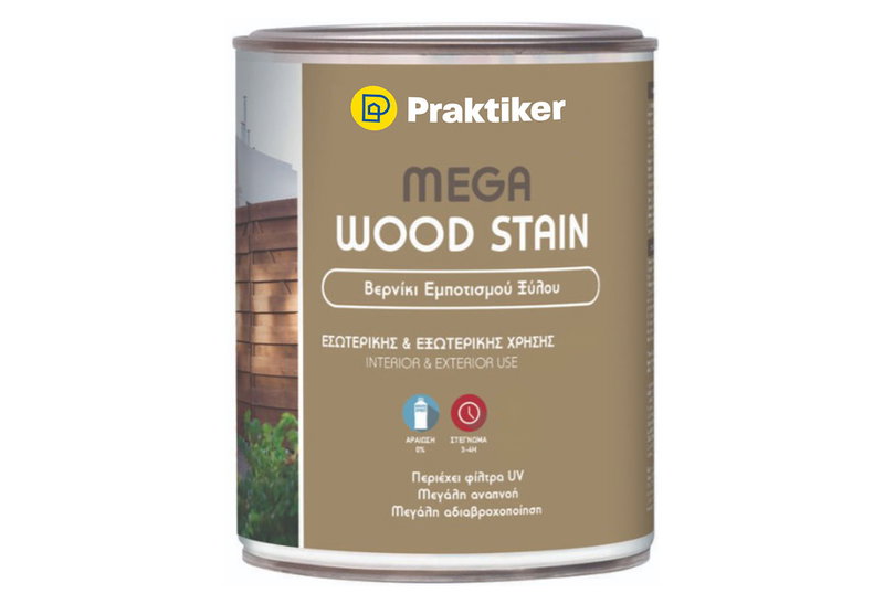 Βερνίκι Ξύλου Praktiker Mega Wood Stain Όρεγκον 750ml