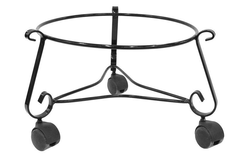 Βάση Γλάστρας 42cm με Ρόδες Μεταλλική Μαύρη