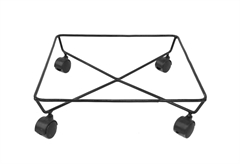 Βάση Γλάστρας Τετράγωνη 35x35x10cm με Ρόδες Μεταλλική Μαύρη
