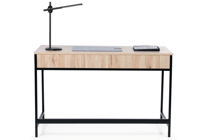 Γραφείο Plegma Μ120xΠ60xΥ75cm Σονόμα/Μαύρο