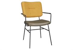 Interium Καρέκλα Τραπεζαρίας με Μπράτσα Iris Σκούρο Κίτρινο και Πράσινο 61.5x55.5x86cm