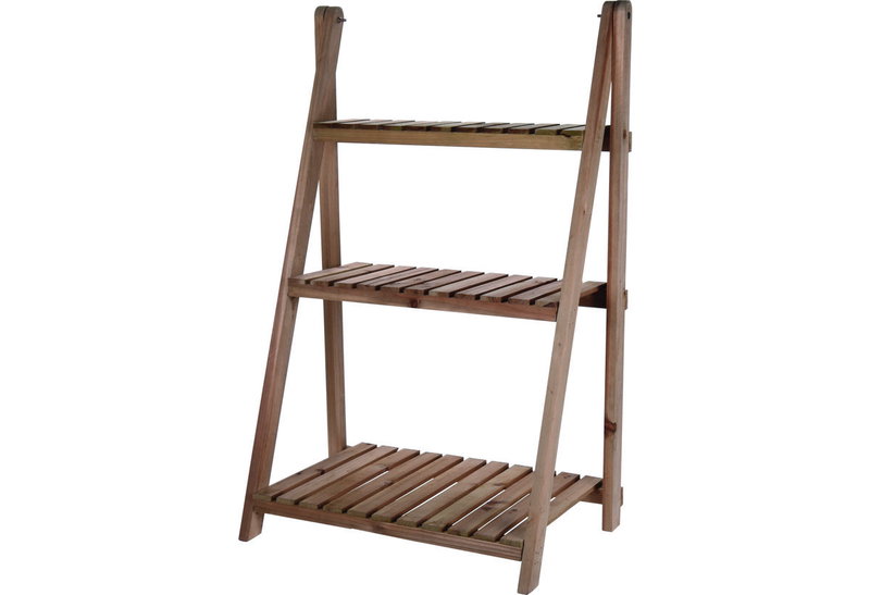 Ραφιέρα Φυτών Πτυσσόμενη με 3 Ράφια Μ68xΠ38xΥ96cm