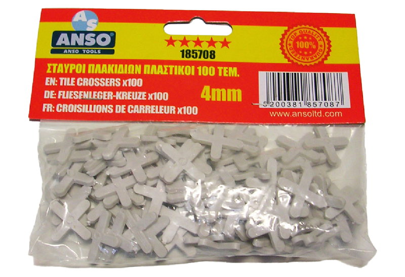 Anso Σετ Σταυροί Πλακιδίων 100 Τεμάχια 4mm