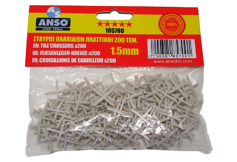 Anso Σετ Σταυροί Πλακιδίων 200 Τεμάχα 1.5mm