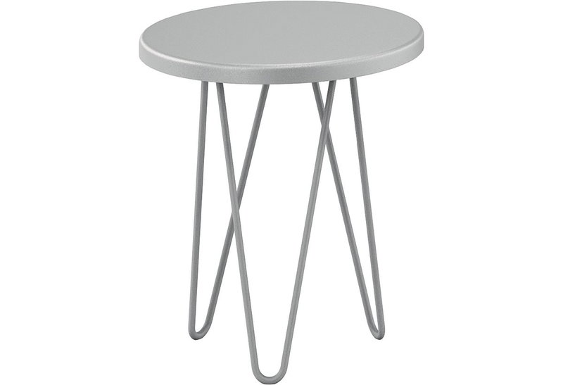 Κομοδίνο Loren Μεταλλικό Ανοιχτό Γκρι Φ45xΥ45cm