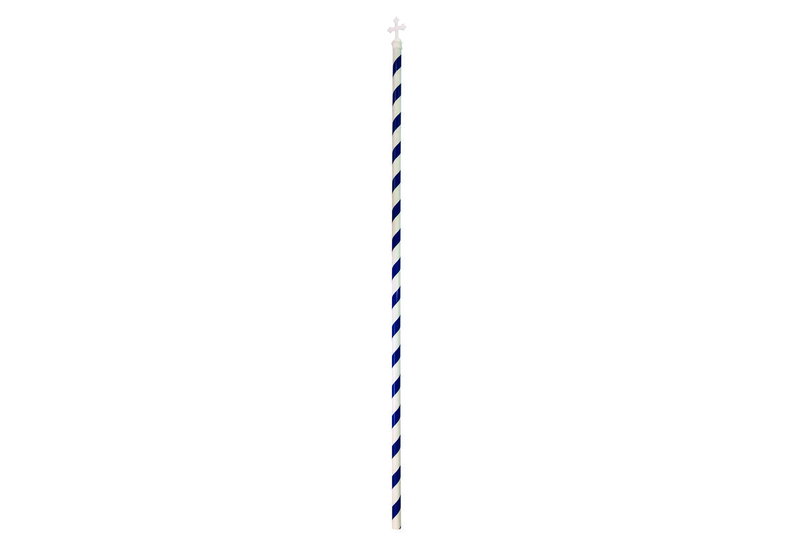 Κοντάρι με Σταυρό Φ3.5x200cm Άσπρο/Μπλε