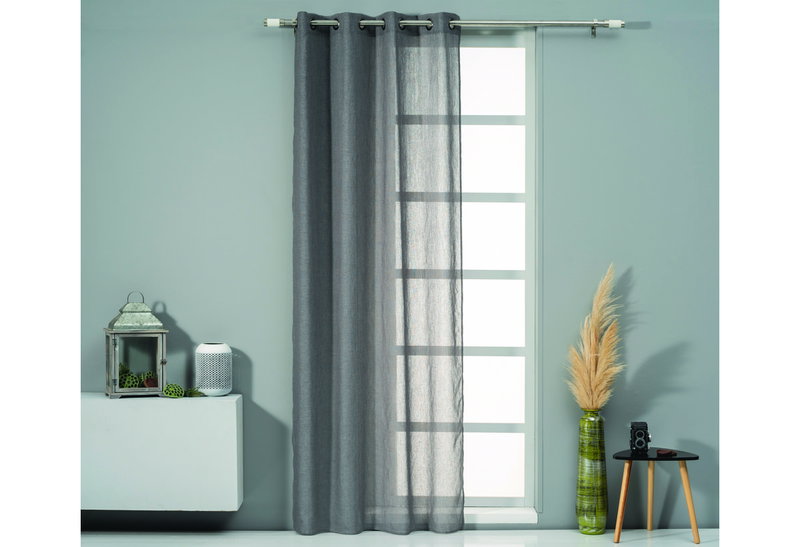 Κουρτίνα Easy Home Nova 260x140cm Γκρι με Τρουκς