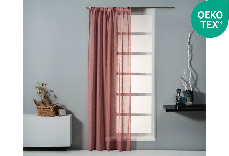 Κουρτίνα Easy Home Erela 270x140cm Σκούρο Ροζ με Τρέσα