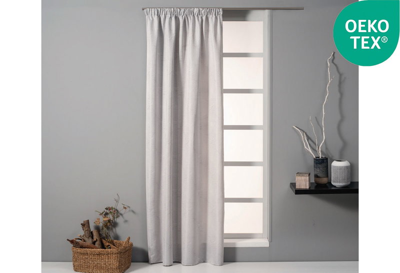 Κουρτίνα Easy Home Musca 270x140cm Γκρι/Ασημί με Τρέσα
