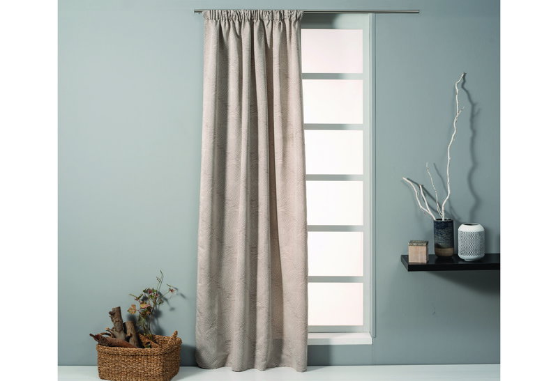 Κουρτίνα Easy Home Musca 270x140cm Μπεζ Ζακαρ με Τρέσα