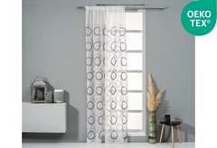 Κουρτίνα Easy Home Laserta 270x140cm Λευκό/Γκρι Γάζα με Τρέσα