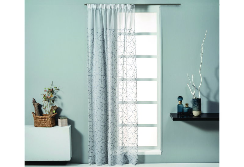 Κουρτίνα Easy Home Rosalind 270x140cm Γκρι με Τρέσα