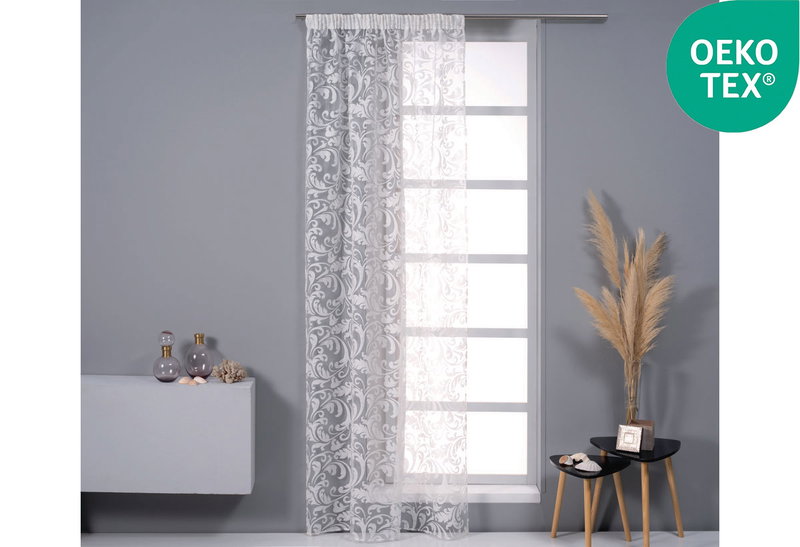 Κουρτίνα Easy Home Portia 270x140cm Λευκή με Τρέσα