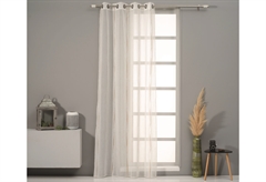 Κουρτίνα Easy Home Amalthea 260x140cm Λευκό/Γκρι με Τρουκς