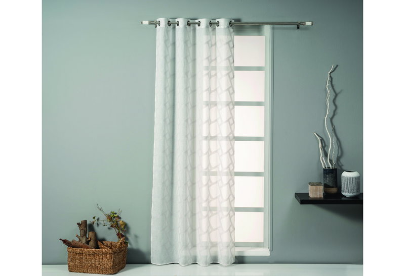 Κουρτίνα Easy Home Amalthea 260x140cm Λευκό/Γκρι με Τρουκς