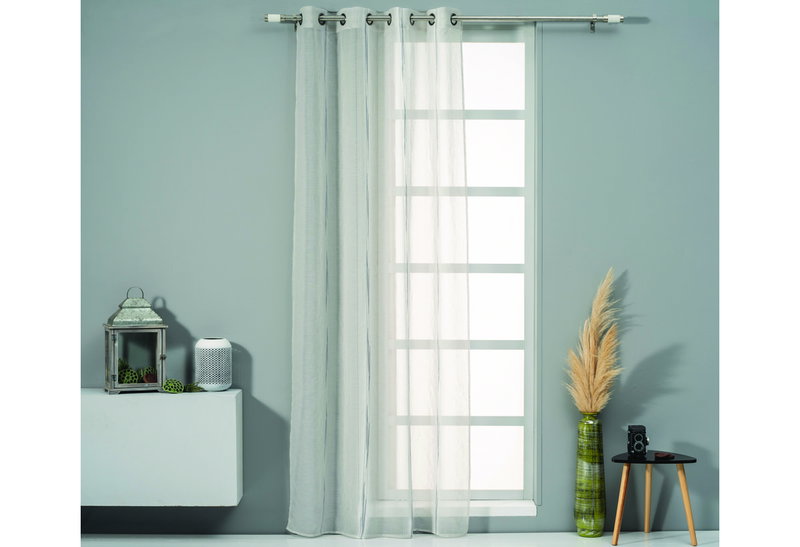 Κουρτίνα Easy Home Arcelia 260x140cm Γκρι/Ασημί με Τρουκς