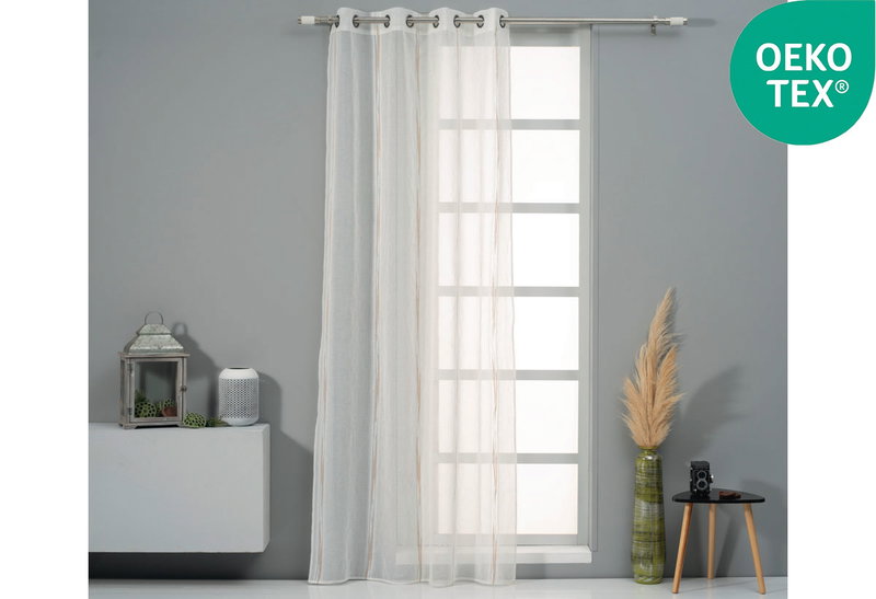 Κουρτίνα Easy Home Arcelia 260x140cm Λευκό/Χρυσό με Τρουκς