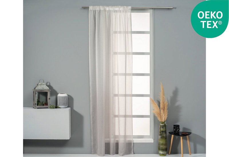 Κουρτίνα Easy Home Norma 270x140cm Μπεζ Γάζα με Τρέσα