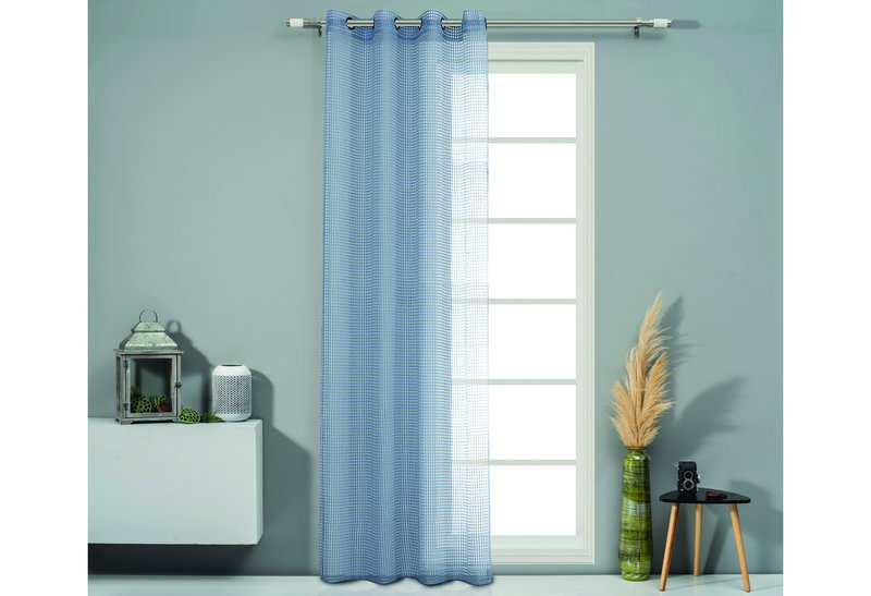 Κουρτίνα Easy Home Leda 260x140cm Μπλε Δίχτυ με Τρουκς