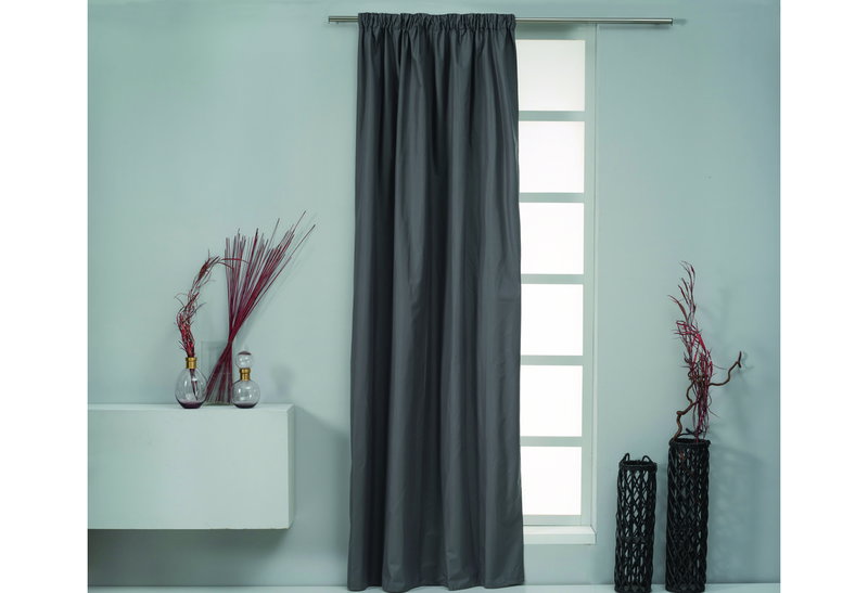 Κουρτίνα Easy Home Qamal Blackout 270x140cm Σκούρο Γκρι με Τρέσα