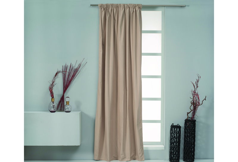 Κουρτίνα Easy Home Qamal Blackout 270x140cm Μπεζ με Τρέσα