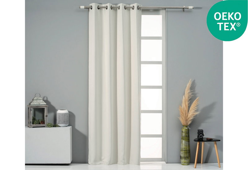 Κουρτίνα Easy Home Hamal Blackout 260x140cm Εκρού με Τρουκς