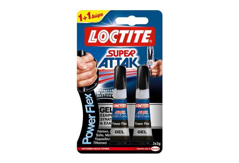 Κόλλα Στιγμής Loctite Super Attak Power Flex 3Gr + 1 Δώρο