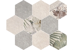 Ντεκόρ Τοίχου Κεραμικό Epoca Mosaic Hexagon 30x30cm Γκρι