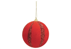 Χριστουγεννιάτικη Μπάλα Φ.10cm Κόκκινη Σετ 4 Τεμαχίων