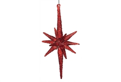 Χριστουγεννιάτικο Στολίδι Άστρο Κόκκινο 11cm Σετ 2 Τεμαχίων