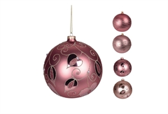 Χριστουγεννιάτικη Μπάλα Ροζ Φ.15cm σε 4 Σχέδια