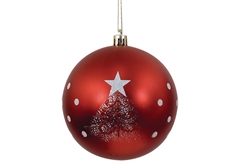 Χριστουγεννιάτικη Μπάλα Κόκκινη Φ.8cm Σετ 6 Τεμαχίων