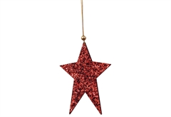 Χριστουγεννιάτικο Στολίδι Αστέρι Κόκκινο με Γκλίτερ 12cm