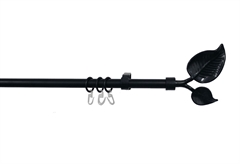 Κουρτινόβεργα Homefit Leaf Επεκτεινόμενη Φ16/19mm 120/210cm Μαύρη