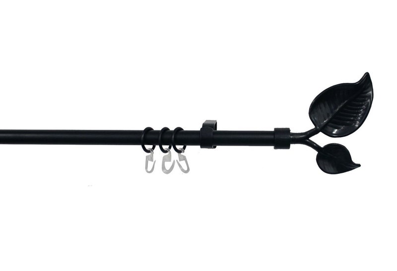Κουρτινόβεργα Homefit Leaf Επεκτεινόμενη Φ16/19mm 120/210cm Μαύρη